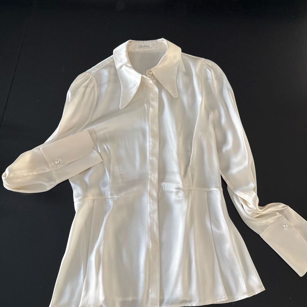 Chic Ivory Silk Blouse
